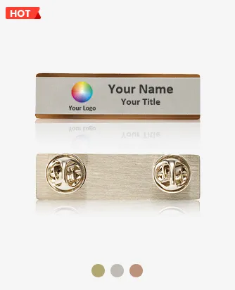 Two Military Clutches Stainless Steel Name Badges Two Military Clutches Stainless Steel Name Badges