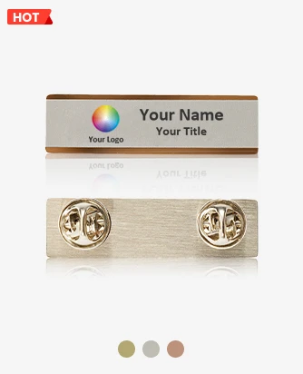 Two Military Clutches Stainless Steel Name Badges