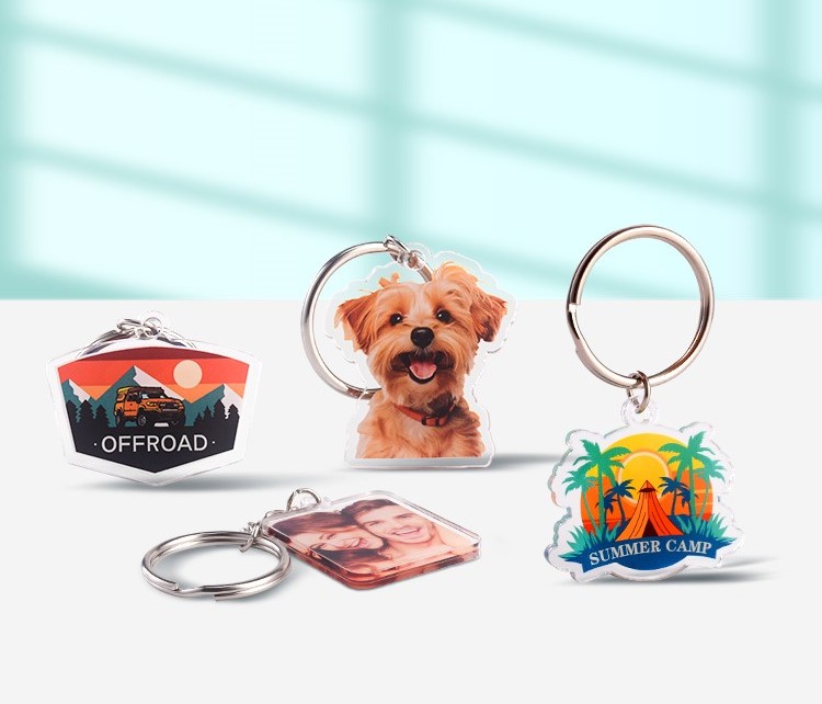 Custom Acrylic Keychains in Any Shape Full-Color Printing