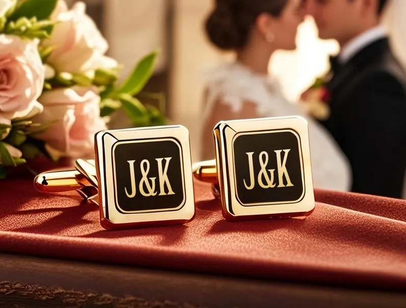 Wedding Monogrammed Cufflinks