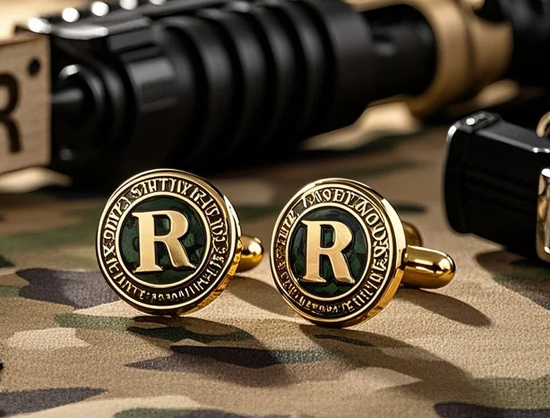 Militære manchetknapper med monogram