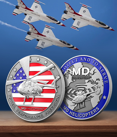Custom MD Helicopters Air Force Challenge Coins