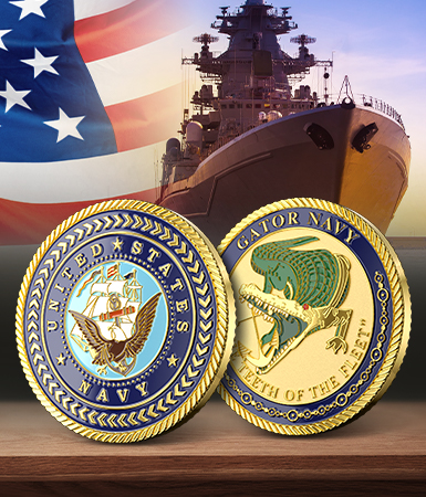 Custom Gator Navy Challenge Coins