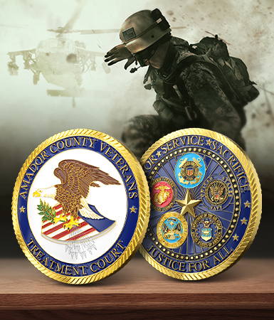 Custom Amador County Veterans Military Coins