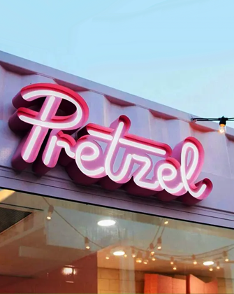 pretzel neon sign