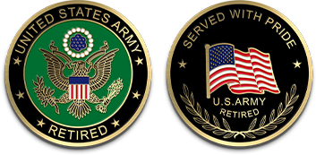 Retired custom army coins design template