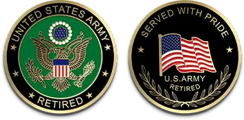 Retired custom army coins design template