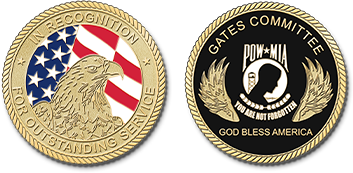 Pow-mia Gates Committee custom army coins design template
