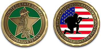 Combat veteran custom army coins design template