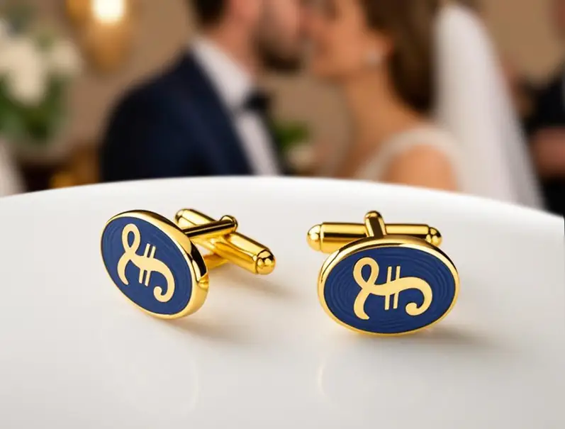 Wedding Enamel Cufflinks