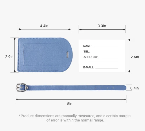 Size of PU Leather Luggage Tags With Logo