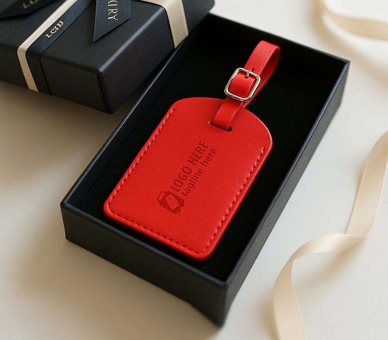 Red PU Leather Luggage Tag Red PU Leather Luggage Tag