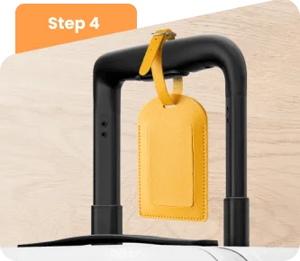 Fasten the strap to your suitcase handle.