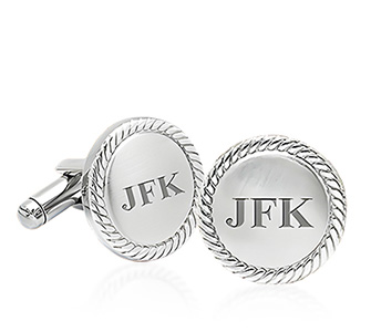 Deep Engraved Round Cufflinks