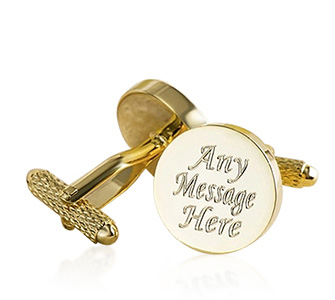 Engraved Round Gold Cufflinks