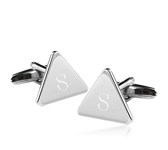 Triangle Silver Plated Cufflinks