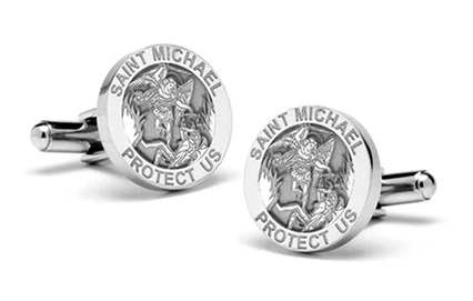 Saint Michael Engraved Cufflinks