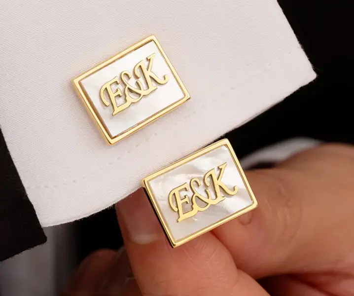 Exquisite Square Initial Logo Cufflinks