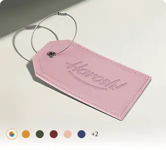 Custom Branded Leather Luggage Tags with Cable Loops