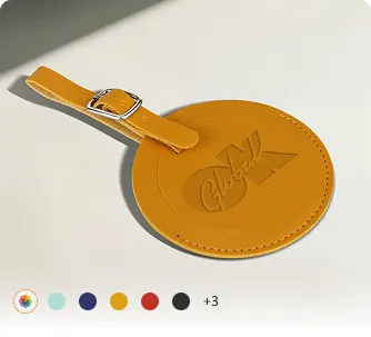 Custom Round Leather Luggage Tags for Bulk Order