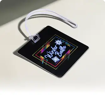 Custom Square Plastic Baggage Tags with Plastic Loops in Bulk