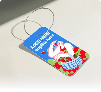 Promotional Small Plastic Luggage Tags with Cable Loops