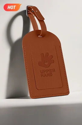 Custom PU Leather Luggage Tags with Logo Custom PU Leather Luggage Tags with Logo