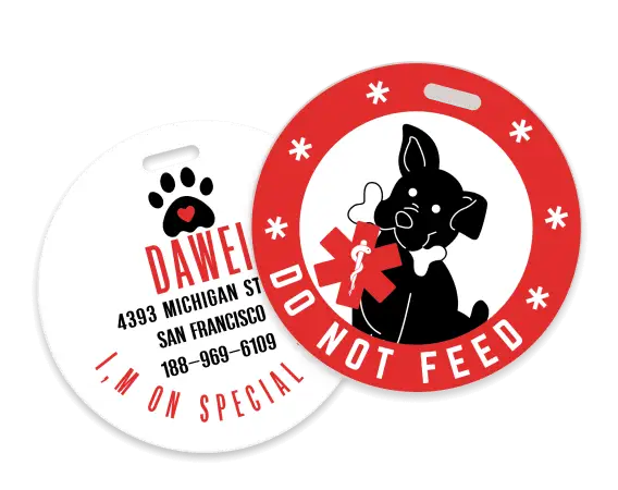 Do Not Feed Dogs Medical Alert Tags