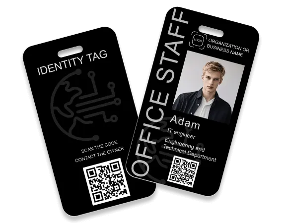 Custom Identity Tags with QR Custom Identity Tags with QR