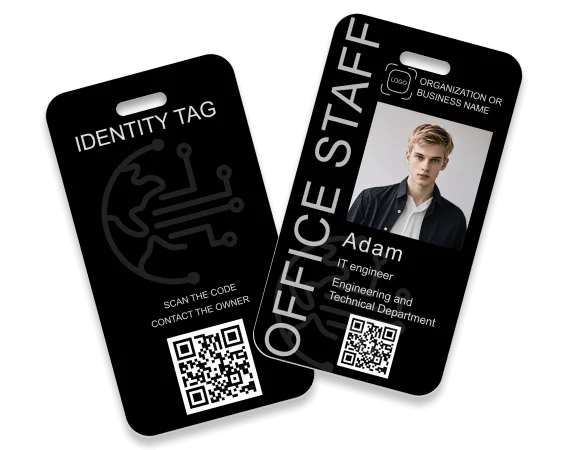 Custom Identity Tags with QR Custom Identity Tags with QR