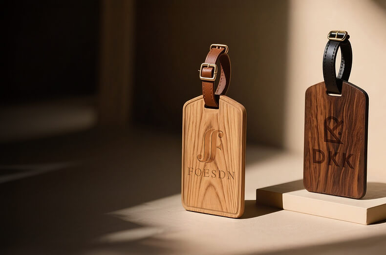 Custom Wood Luggage Tags