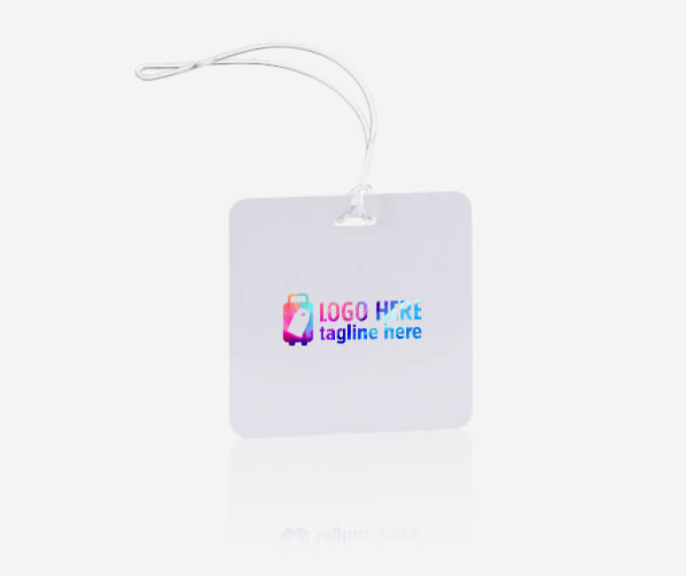 Full Color Square Plastic Luggage Tags With Strap