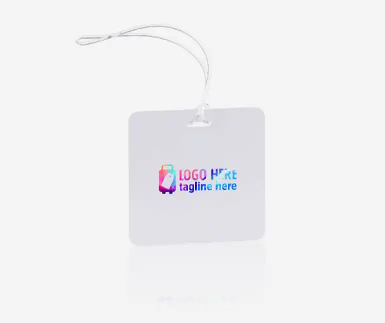 Full Color Square Plastic Luggage Tags With Strap
