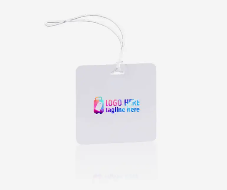 Full Color Square Plastic Luggage Tags With Strap