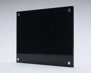 black acrylic signs