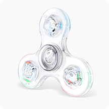 Custom Transparent LED Light Fidget Spinner Toys