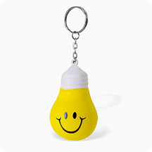 Lightbulb Shaped PU Stress Reliever Key Chain