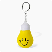 Lightbulb Shaped PU Stress Reliever Key Chain