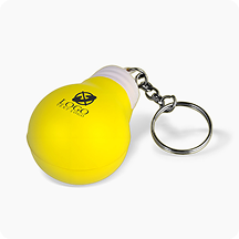 Lightbulb Shaped PU Stress Reliever Key Chain