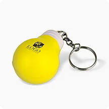 Lightbulb Shaped PU Stress Reliever Key Chain