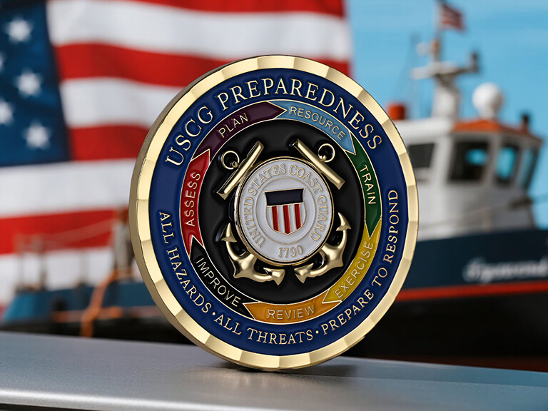 Custom Unique Cost Guard Challenge Coins