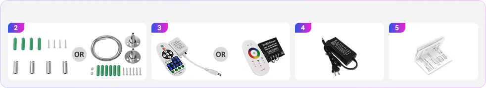 standard accessories for your neon sign