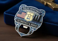 Law Enforcement Shield Bottle Opener Coin Law Enforcement Shield Bottle Opener Coin