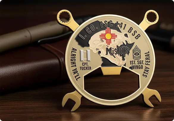 Personalized Unit Insignia Bottle Opener Coin Personalized Unit Insignia Bottle Opener Coin