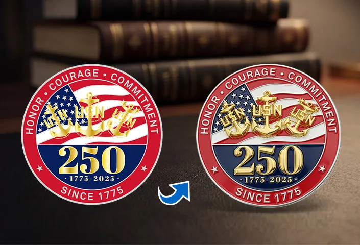 navy 250th anniversary challenge coin