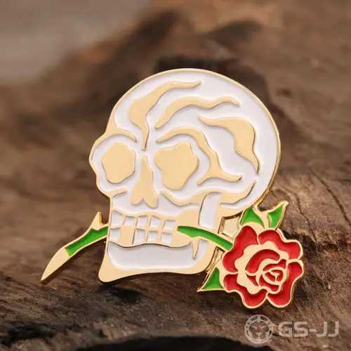 Skull and Flower Lapel Pins Skull and Flower Lapel Pins