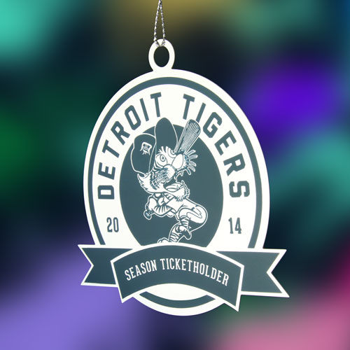 Detroit Tigers Etched Ornaments