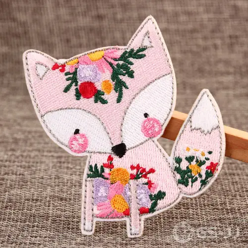 Pink Fox Embroidered Patches Pink Fox Embroidered Patches