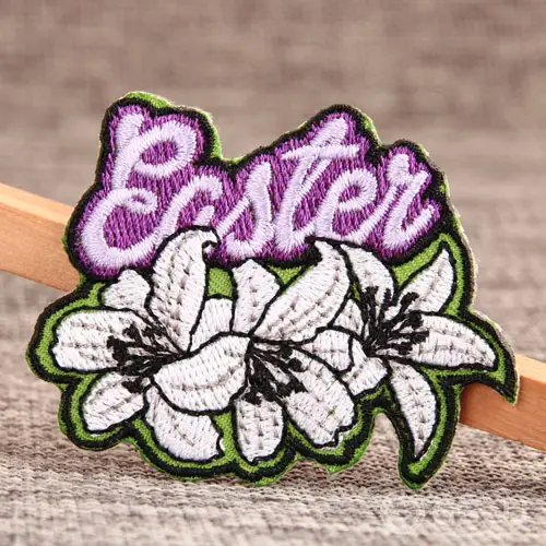 Greenish Lily Flower Embroidered Patches Greenish Lily Flower Embroidered Patches