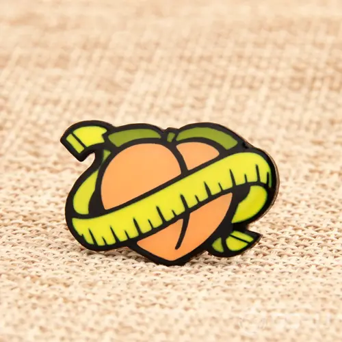 A Peach with Tape Lapel Pins A Peach with Tape Lapel Pins